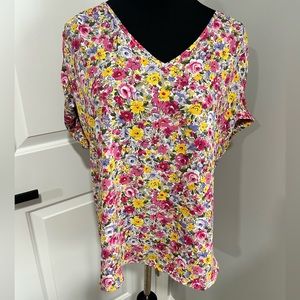 LOFT Outlet Mixed Media Blouse
